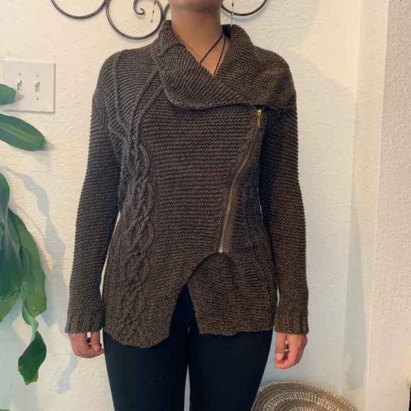rachel roy zip asymmetrical sweater